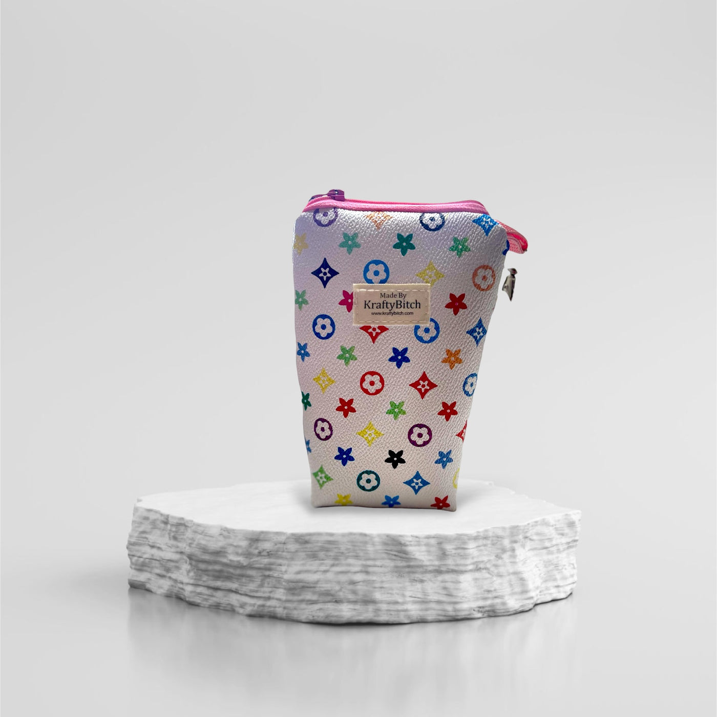 White coloured  Louis Vuitton faux vinyl Phone case