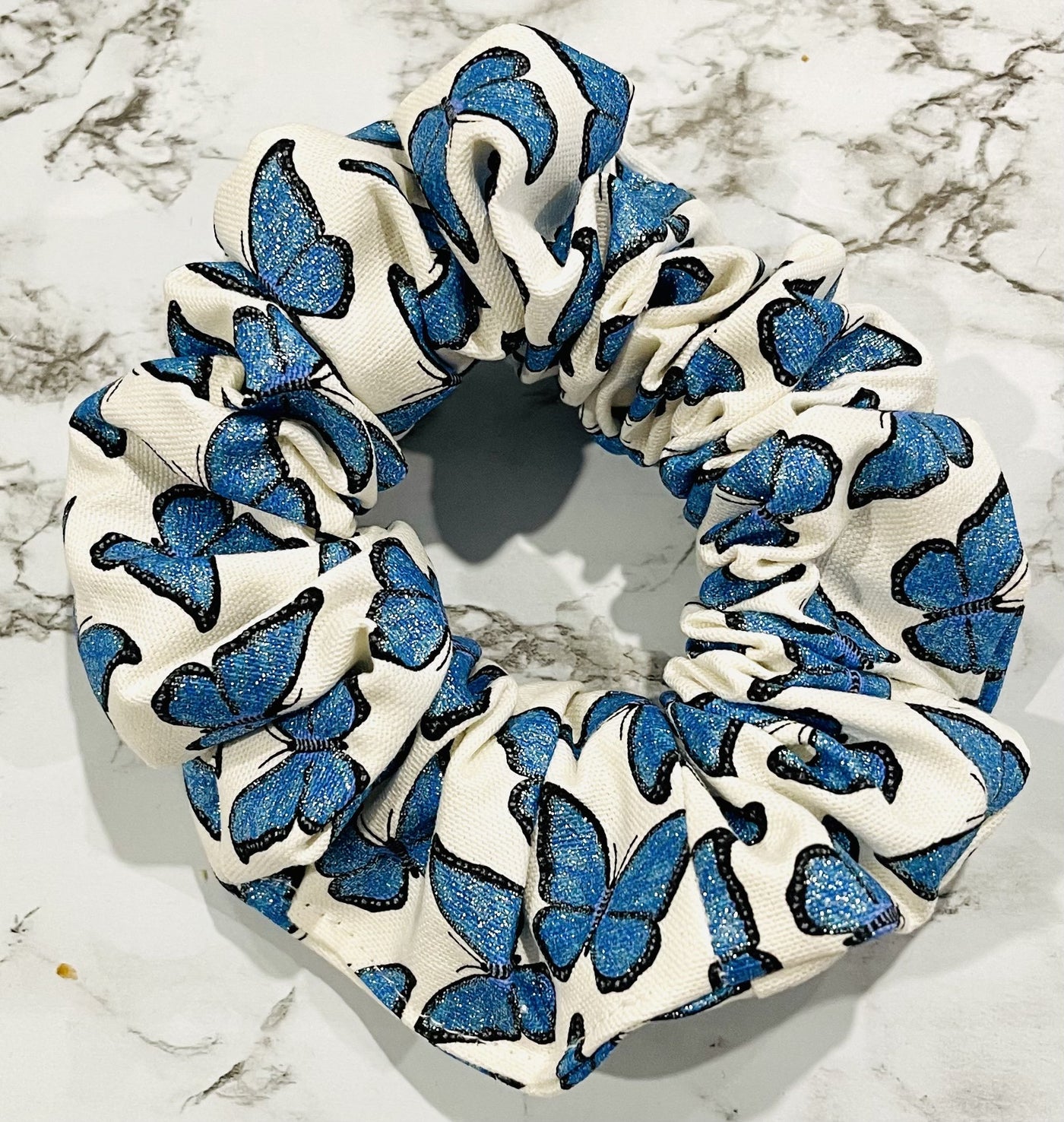 Blue Butterfly Scrunchie