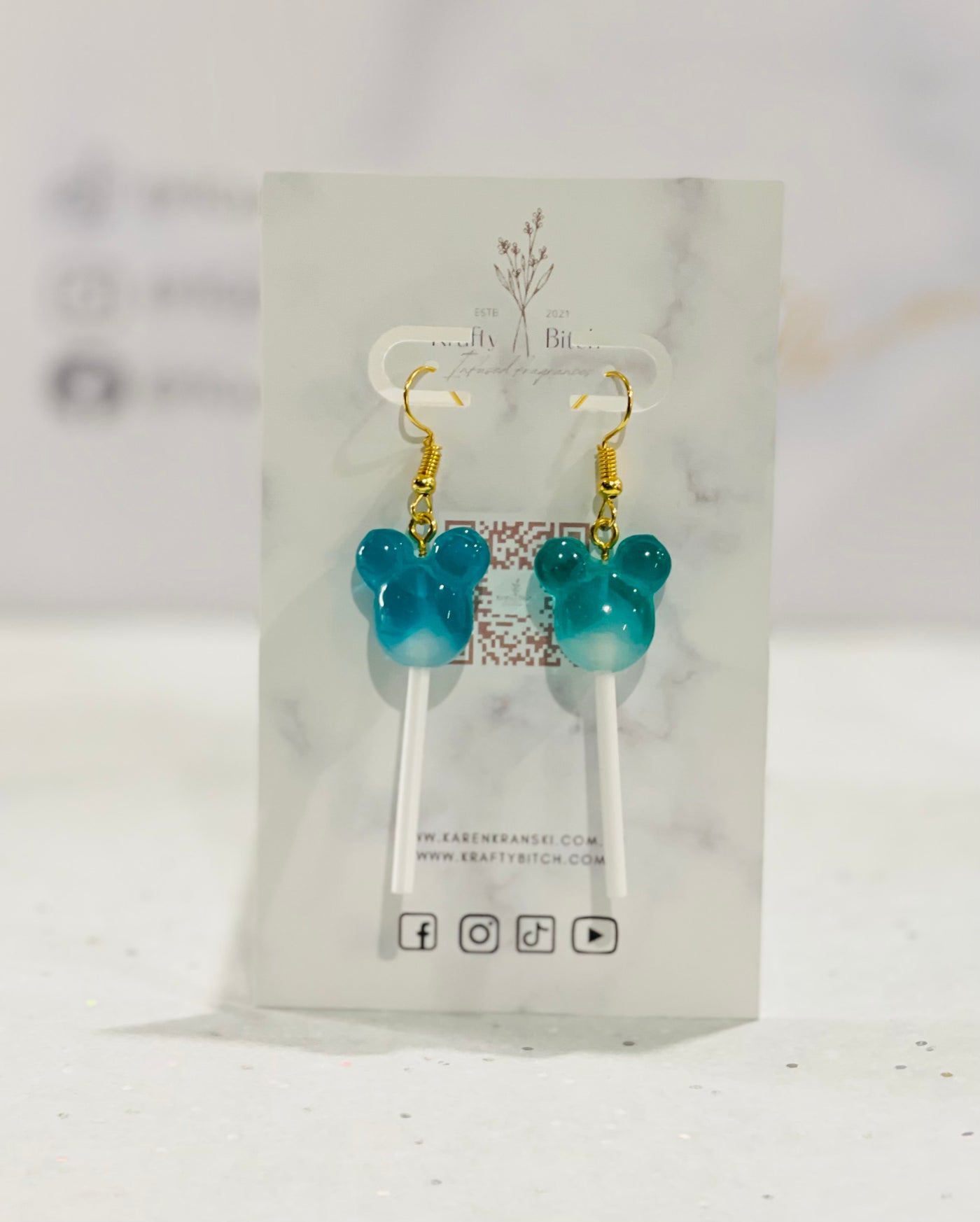 Blue lollipop drops