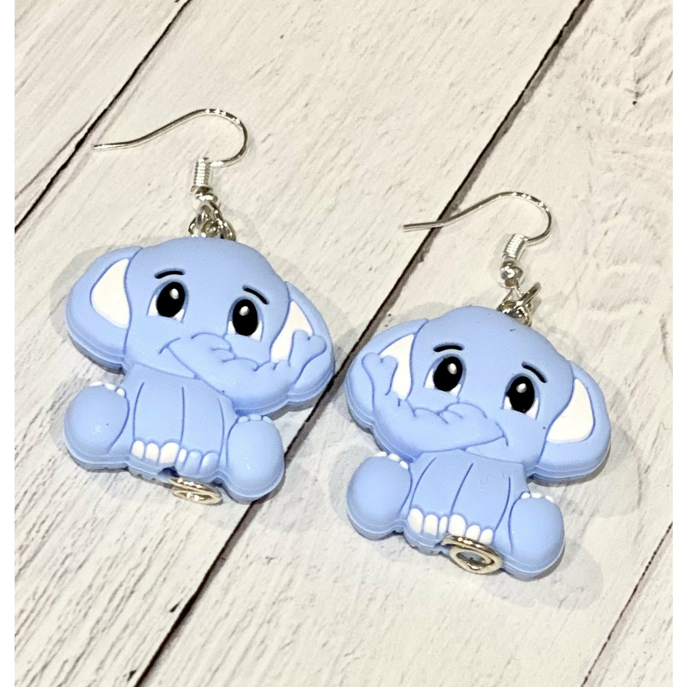Light Blue Elephant Earrings