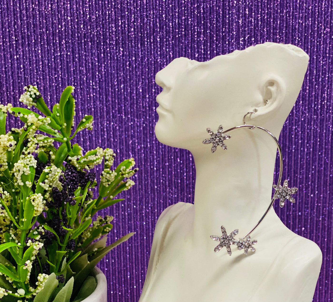 Silver Flower fun (left ear)