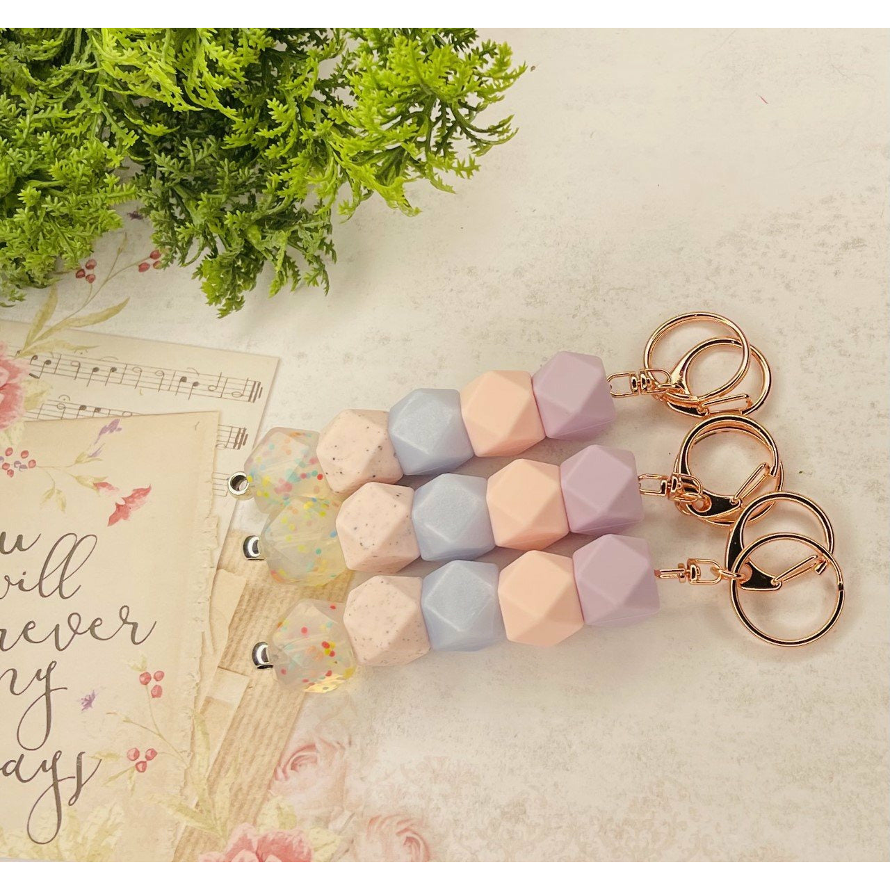 Soft Sprinkle Rainbow Keychain