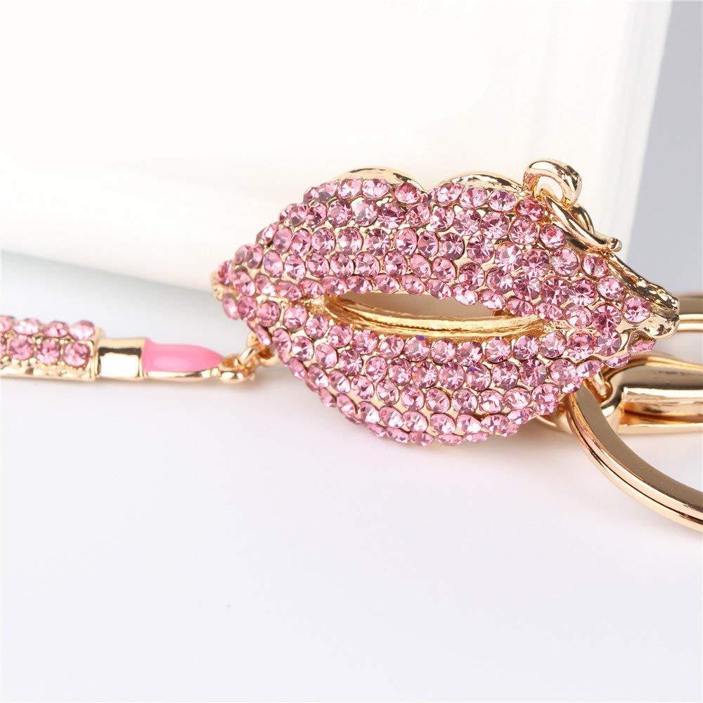 Pink Lips Keyring (Bling)